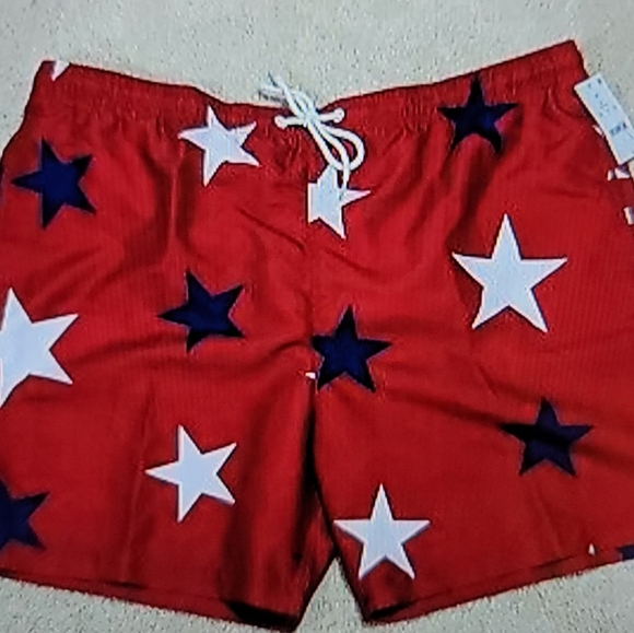 NWT MENS PATRIOTIC 2 front pocket one back pocket bathing swim trunks shorts MED - Picture 11 of 11